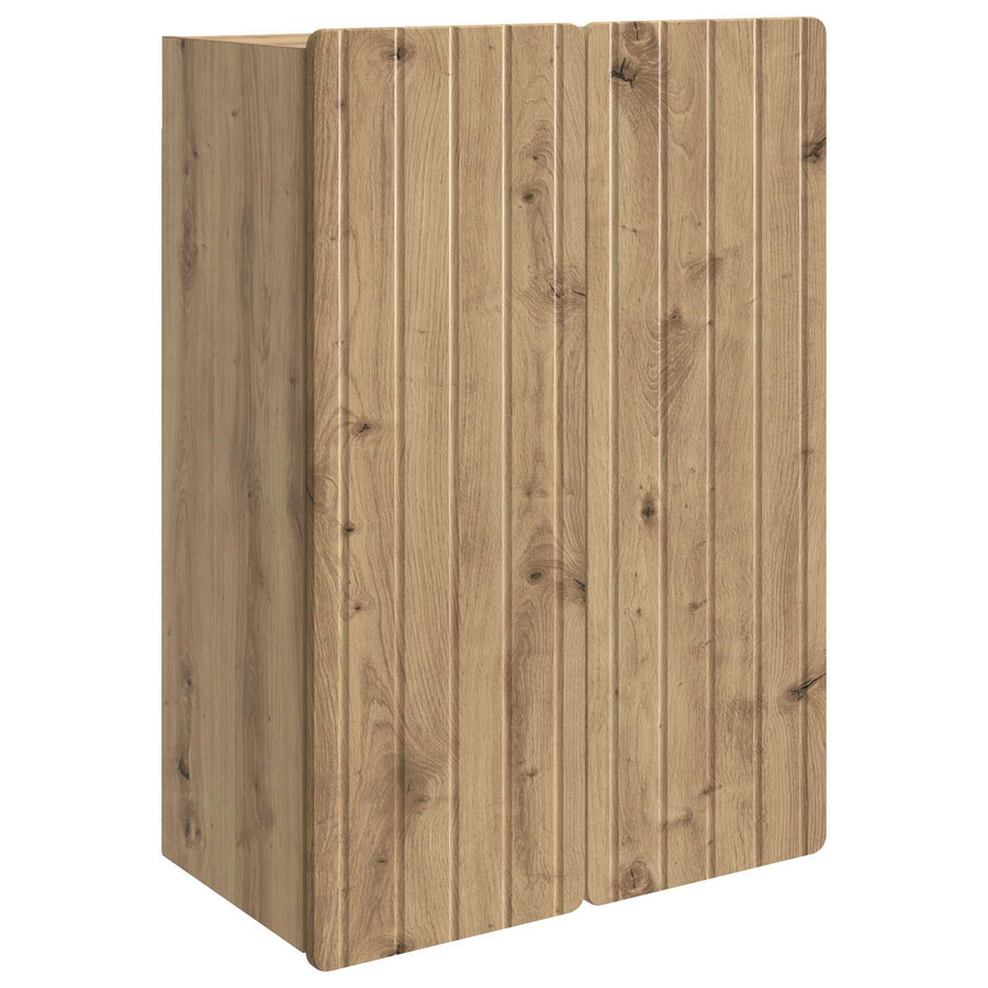 Wandkast Artisanaal eiken 66 x 34,5 x 92 cm Bewerkt hout