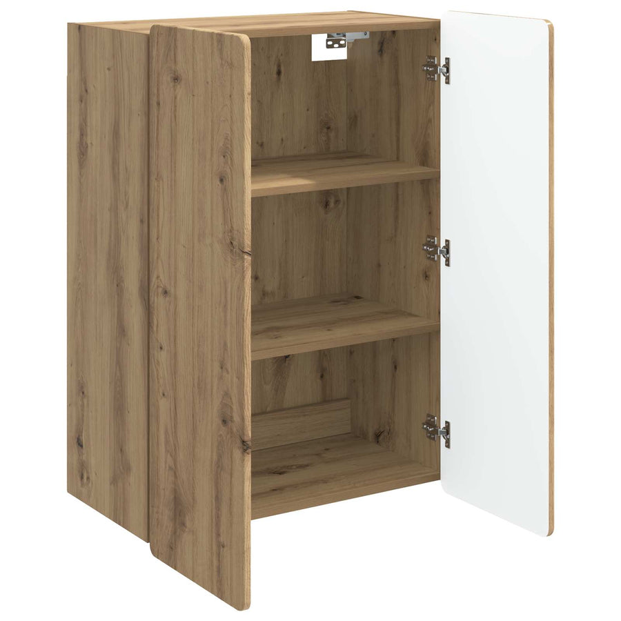 Wandkast Artisanaal eiken 66 x 34,5 x 92 cm Bewerkt hout