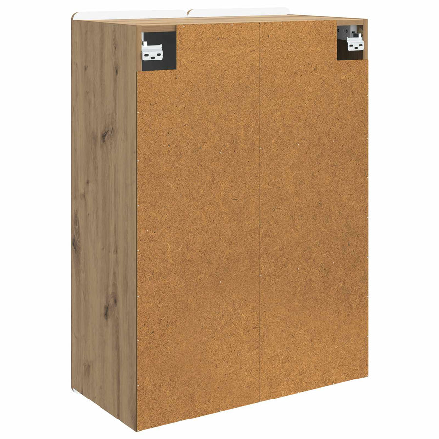 Wandkast Artisanaal eiken 66 x 34,5 x 92 cm Bewerkt hout