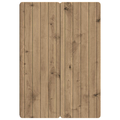 Wandkast Artisanaal eiken 66 x 34,5 x 92 cm Bewerkt hout
