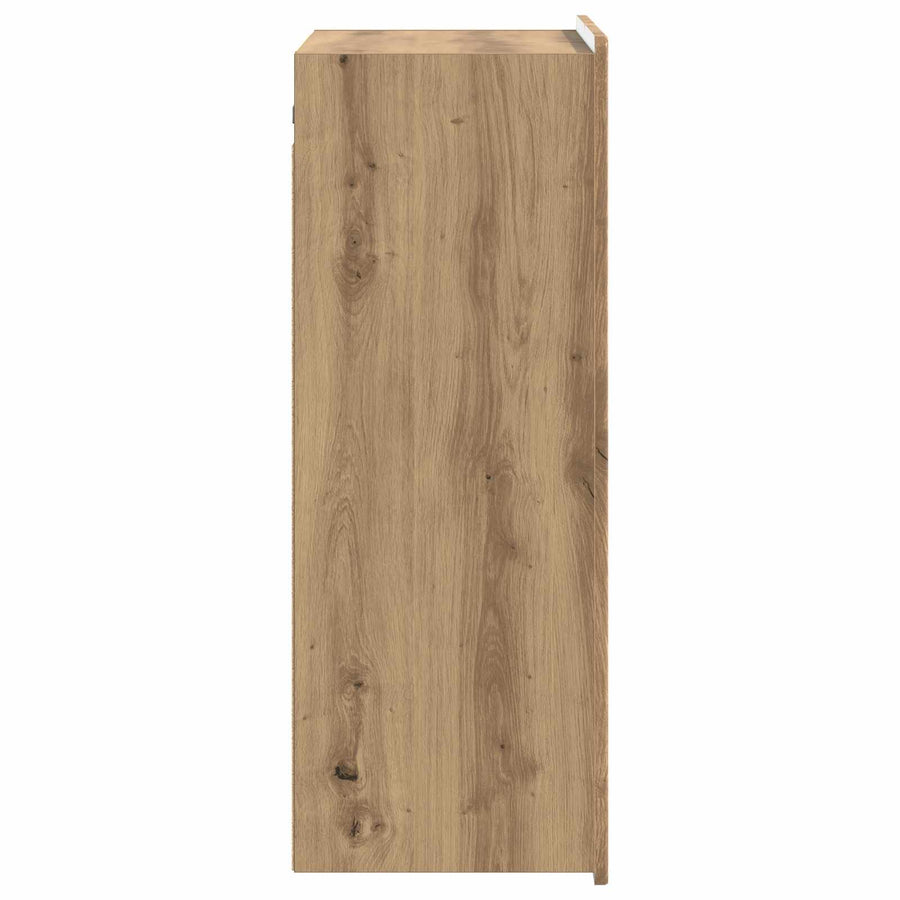 Wandkast Artisanaal eiken 66 x 34,5 x 92 cm Bewerkt hout