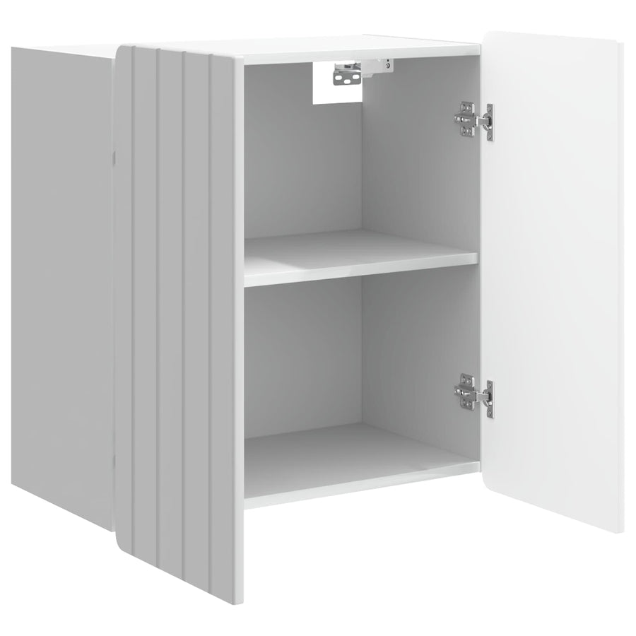 Wandkast Hoogglans Wit 59 x 31 x 64 cm Bewerkt hout