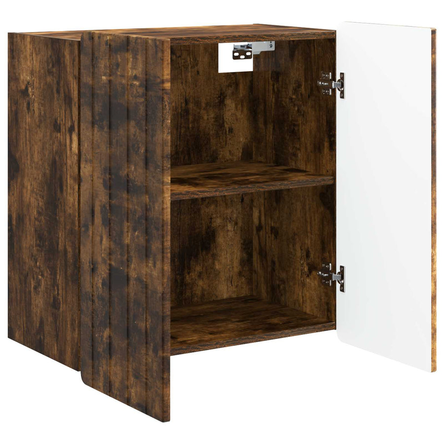 Wandkast Gerookt eiken 59 x 31 x 64 cm Bewerkt hout