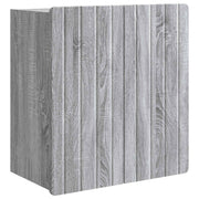 Wandkast 59x31x64 cm grijs bewerkt hout