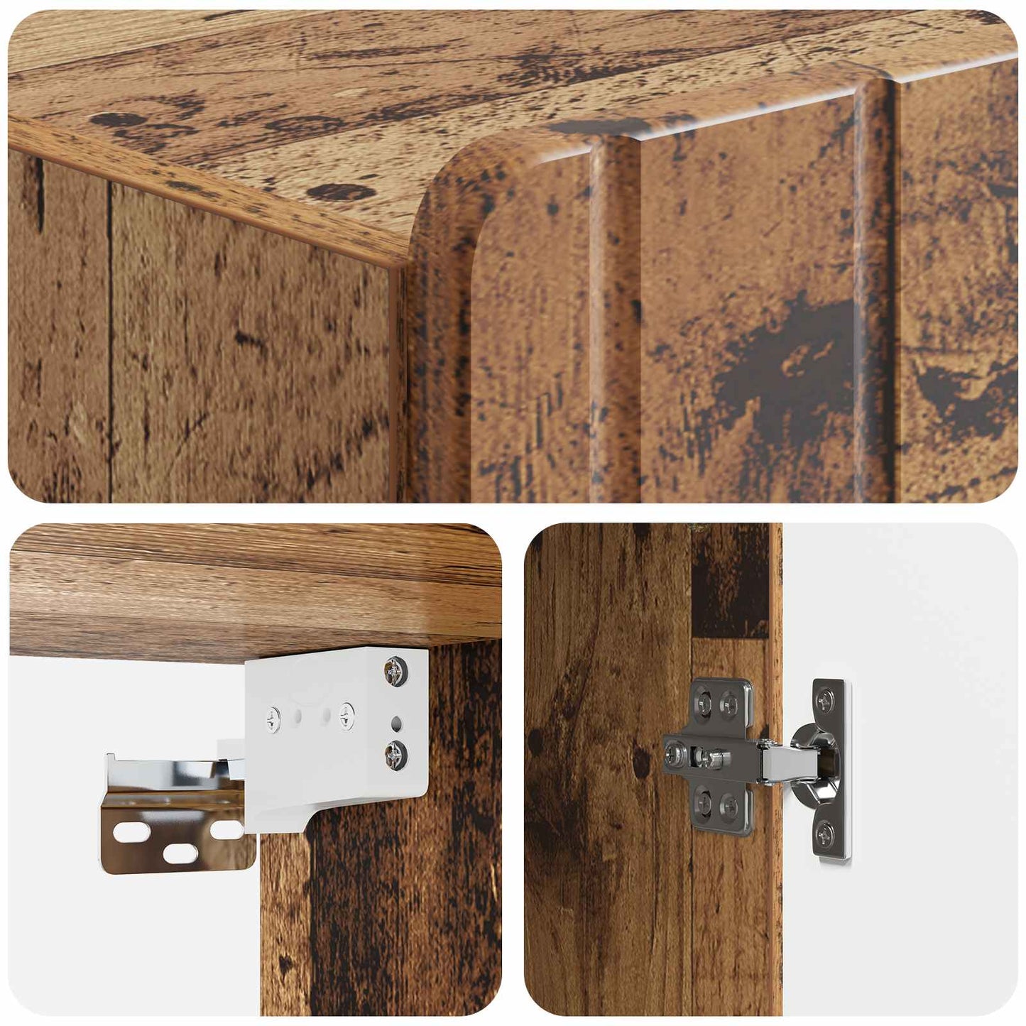 Wandkast Oud hout 59 x 31 x 64 cm Bewerkt hout