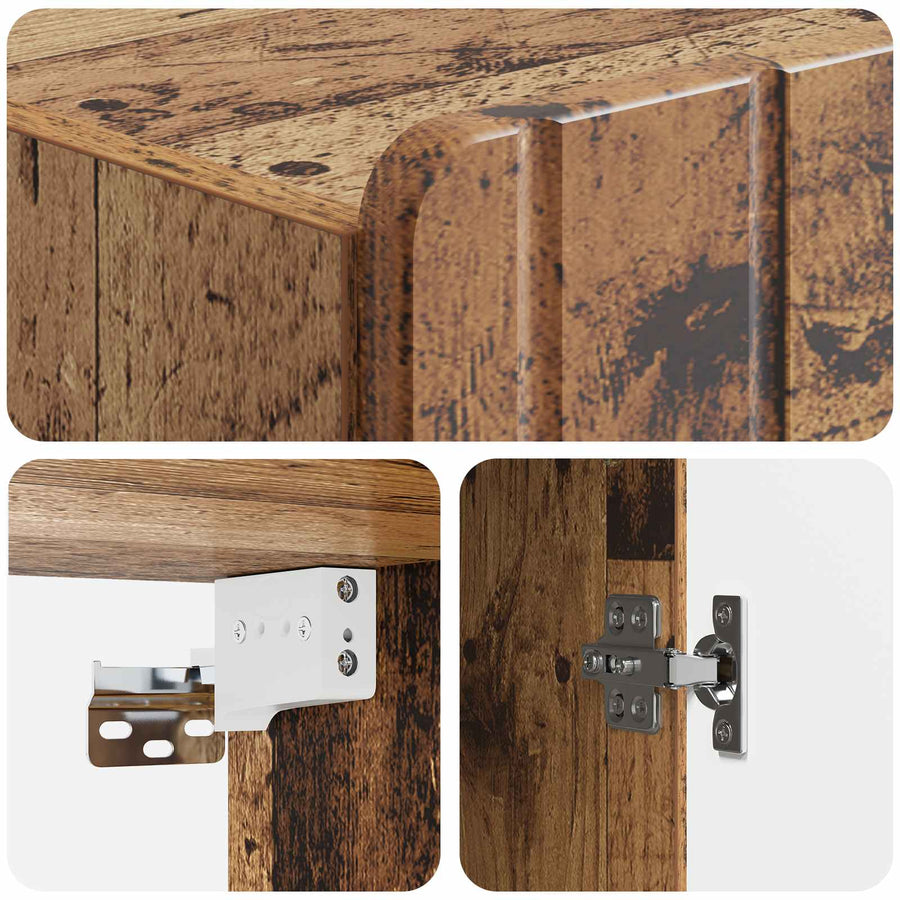 Wandkast Oud hout 59 x 31 x 64 cm Bewerkt hout