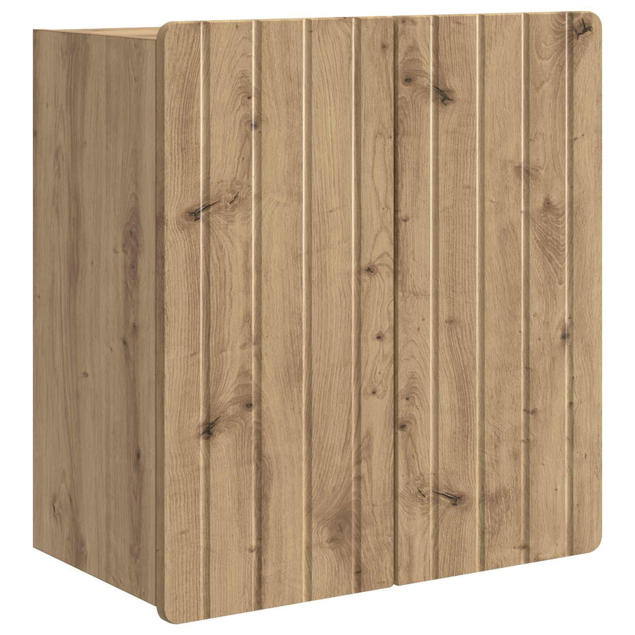 Wandkast Artisanaal eiken 59 x 31 x 64 cm Bewerkt hout