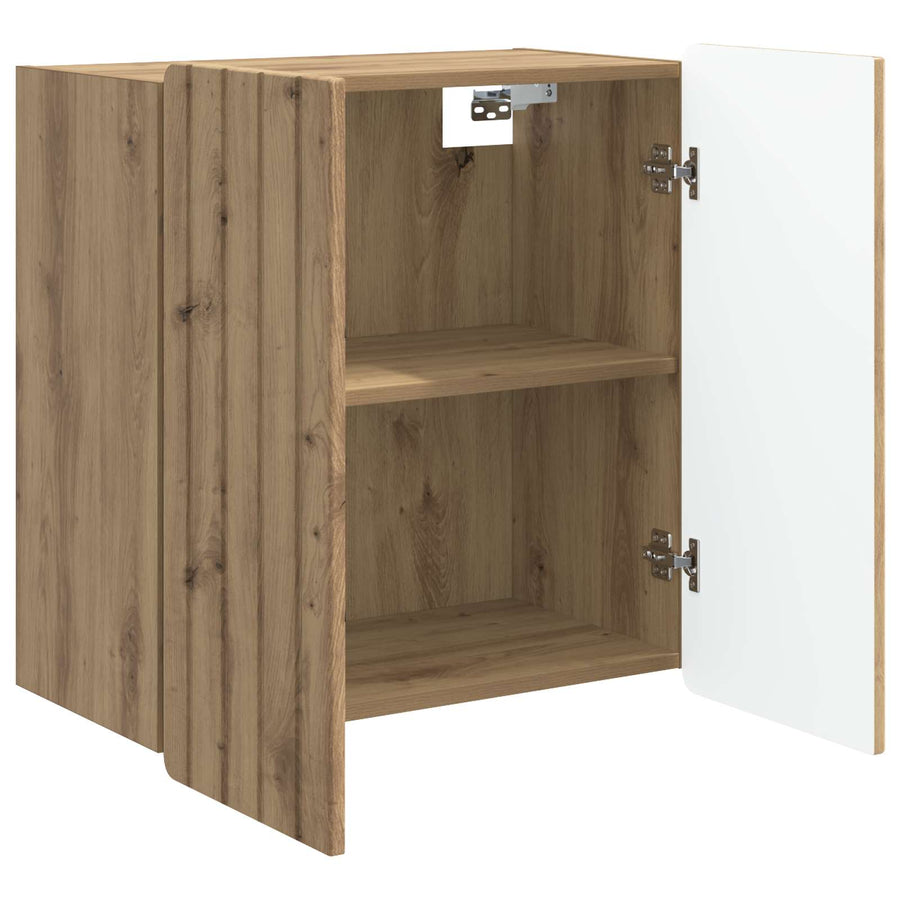 Wandkast Artisanaal eiken 59 x 31 x 64 cm Bewerkt hout