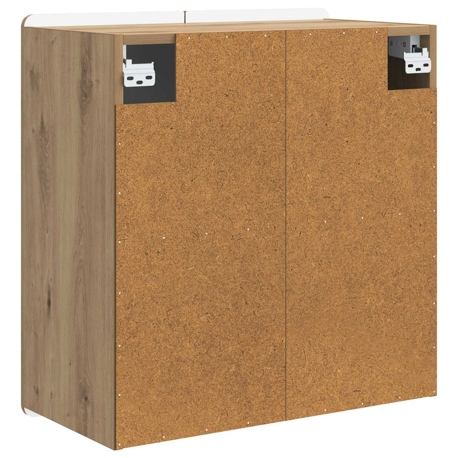 Wandkast Artisanaal eiken 59 x 31 x 64 cm Bewerkt hout