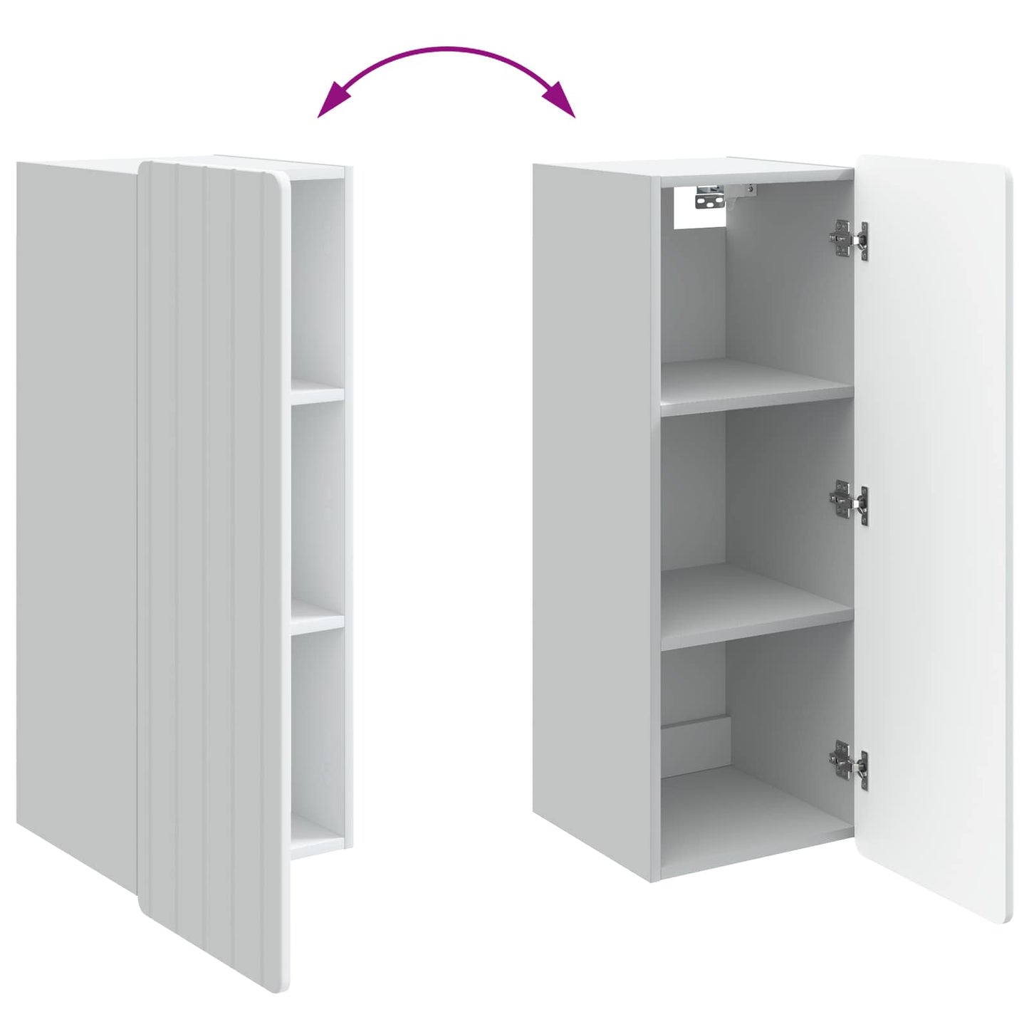 Wandkast Wit 33 x 34,5 x 94 cm Bewerkt hout