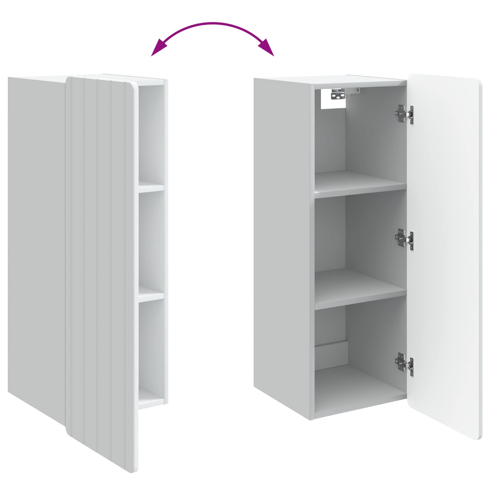 Wandkast Wit 33 x 34,5 x 94 cm Bewerkt hout