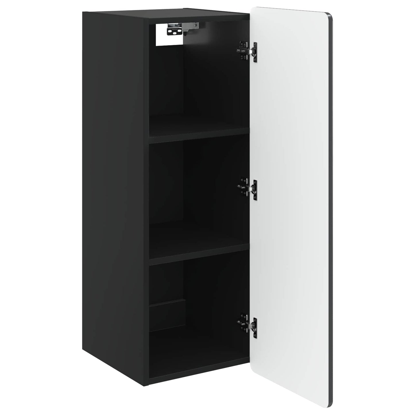 Wandkast Zwart 33 x 34,5 x 94 cm Bewerkt hout