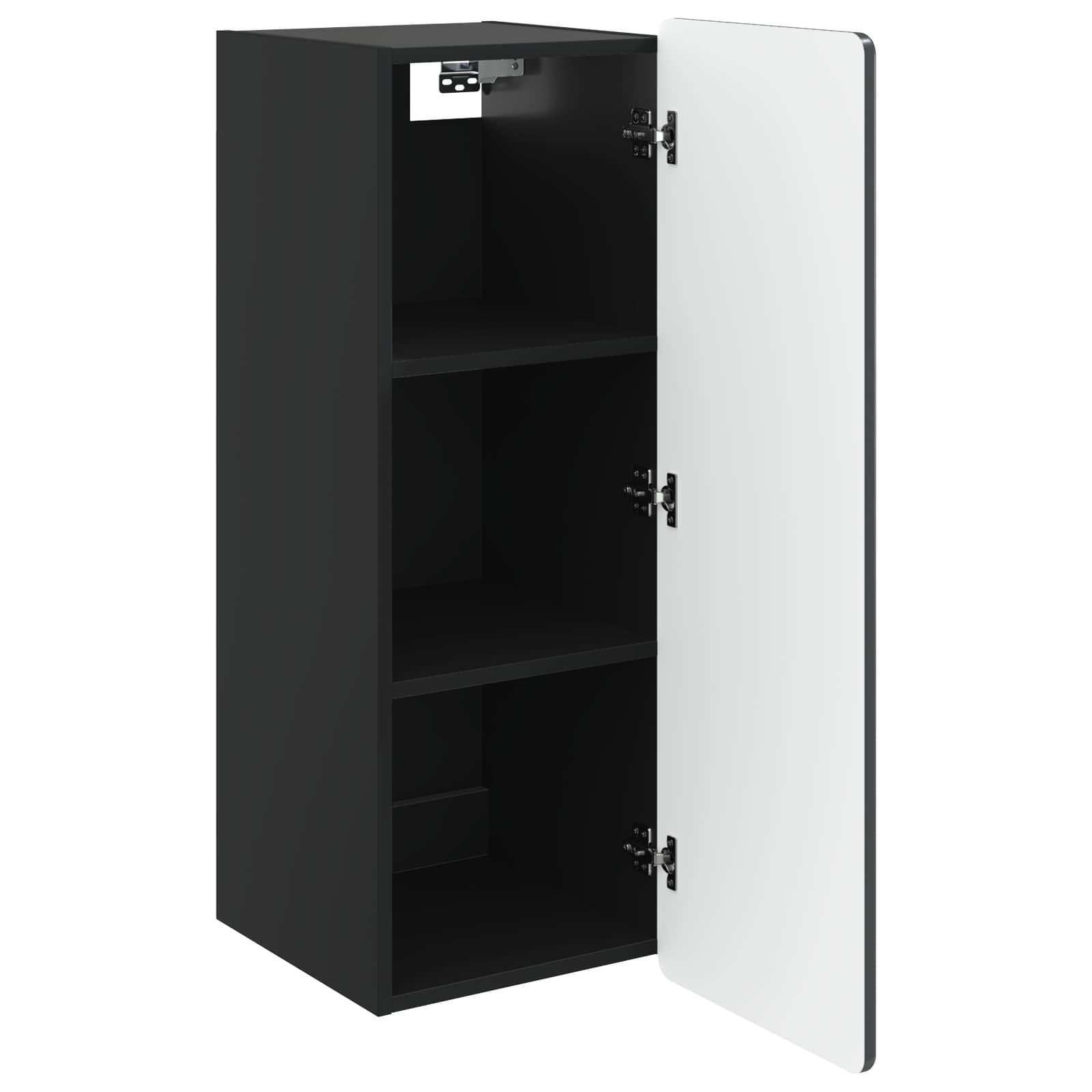 Wandkast Zwart 33 x 34,5 x 94 cm Bewerkt hout