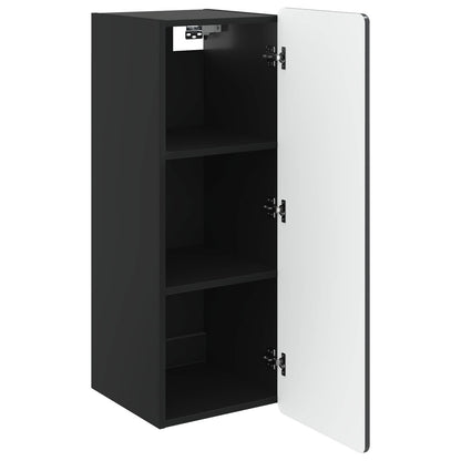 Wandkast Zwart 33 x 34,5 x 94 cm Bewerkt hout