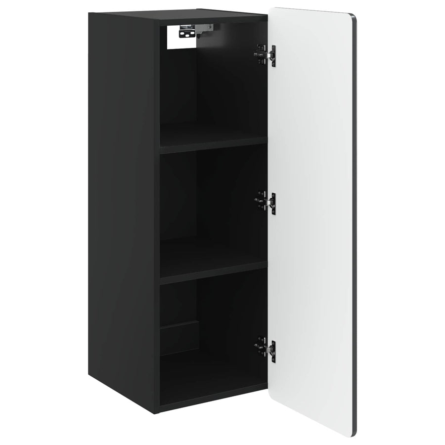 Wandkast Zwart 33 x 34,5 x 94 cm Bewerkt hout