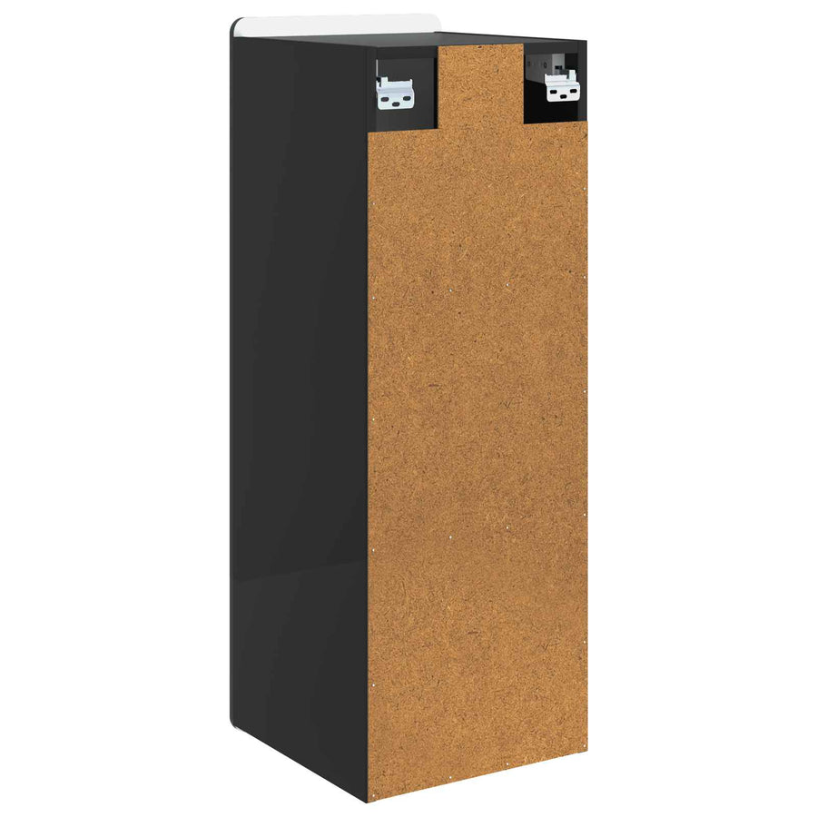 Wandkast Zwart 33 x 34,5 x 94 cm Bewerkt hout