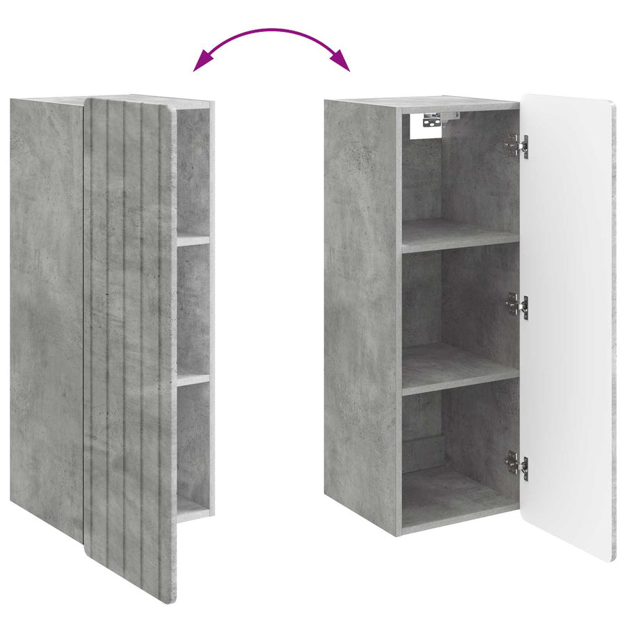 Wandkast Betongrijs 33 x 34,5 x 94 cm Bewerkt hout