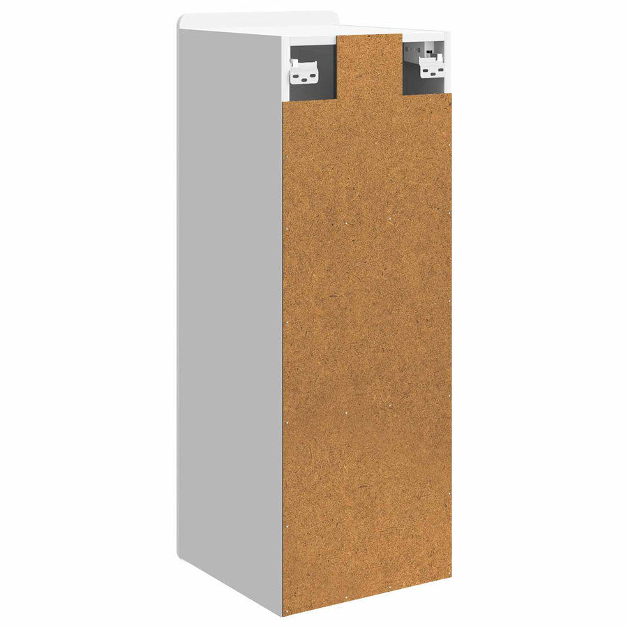 Wandkast Hoogglans Wit 33 x 34,5 x 94 cm Bewerkt hout