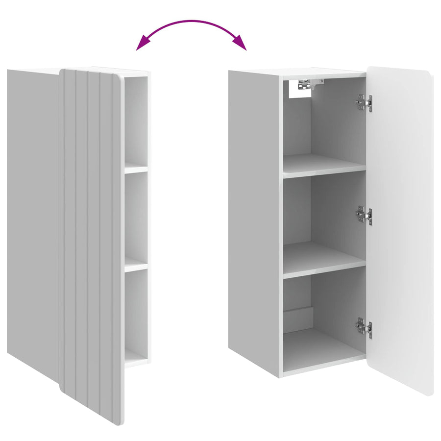 Wandkast Hoogglans Wit 33 x 34,5 x 94 cm Bewerkt hout