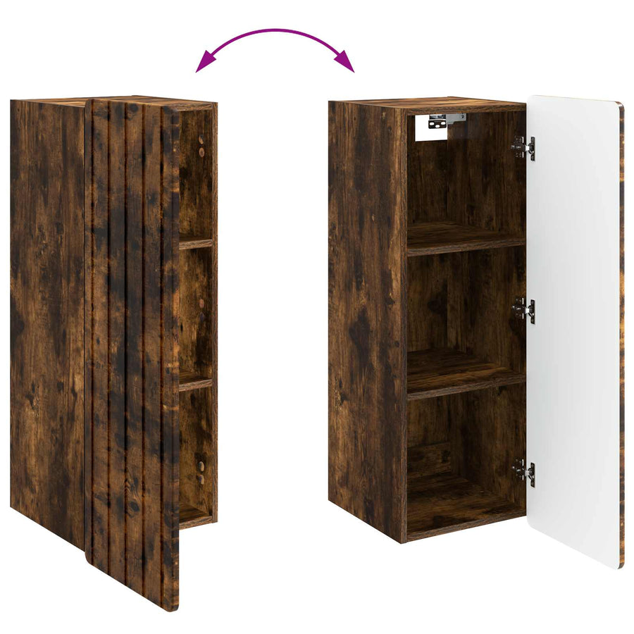 Wandkast Gerookt eiken 33 x 34,5 x 94 cm Bewerkt hout