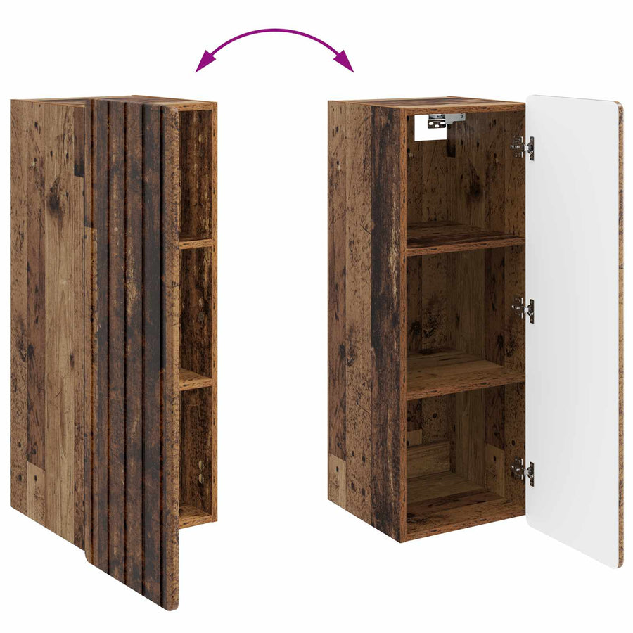 Wandkast Oud hout 33 x 34,5 x 94 cm Bewerkt hout