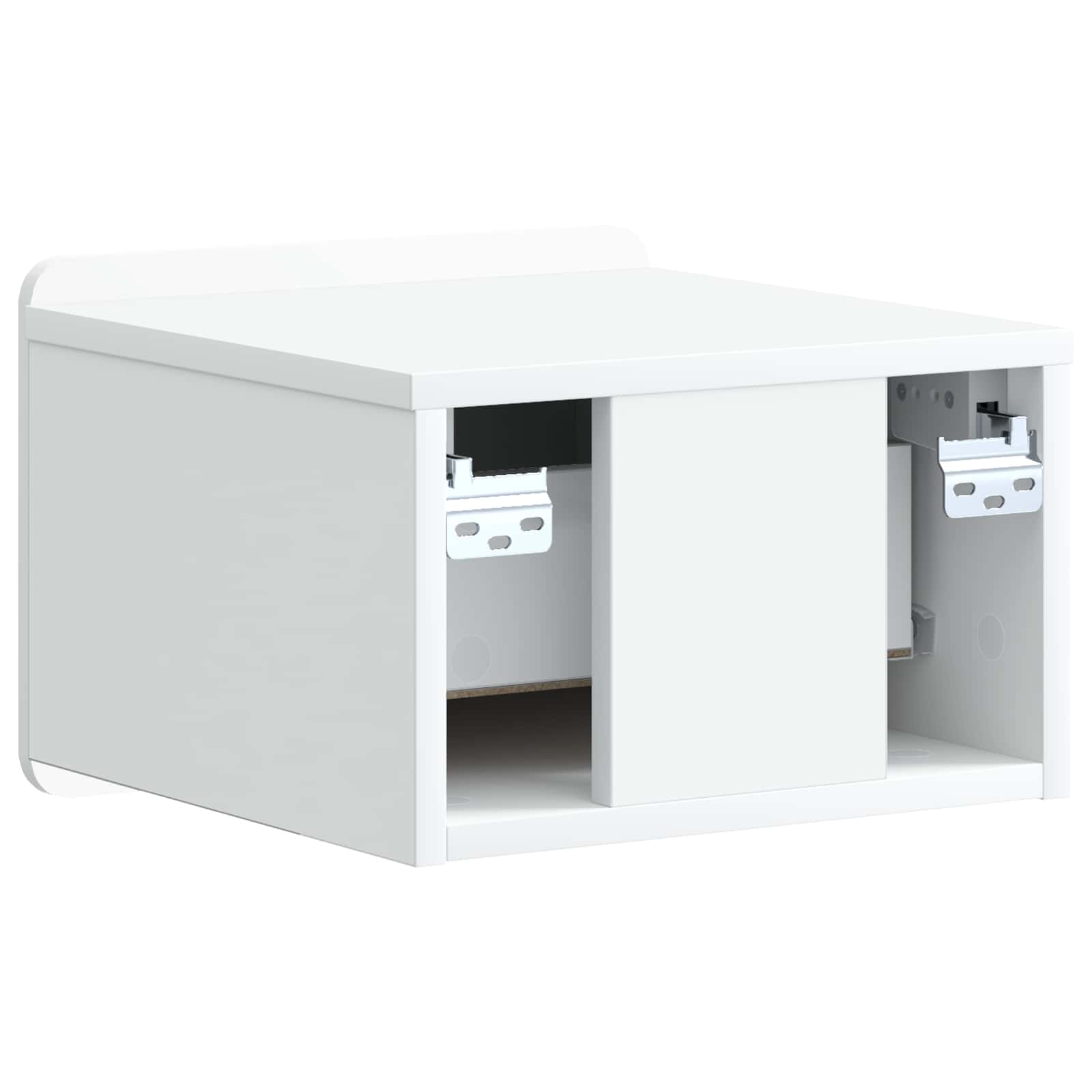 Wandbeugel Bedkast met lade Wit 33 x 34,5 x 24 cm Bewerkt hout