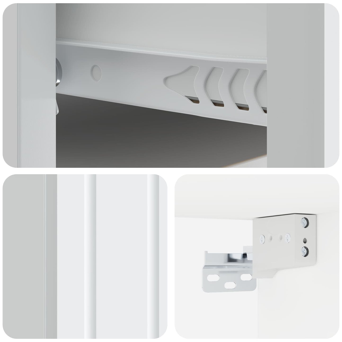 Wandbeugel Bedkast 2 pcs Wit 33 x 34,5 x 24 cm Bewerkt hout