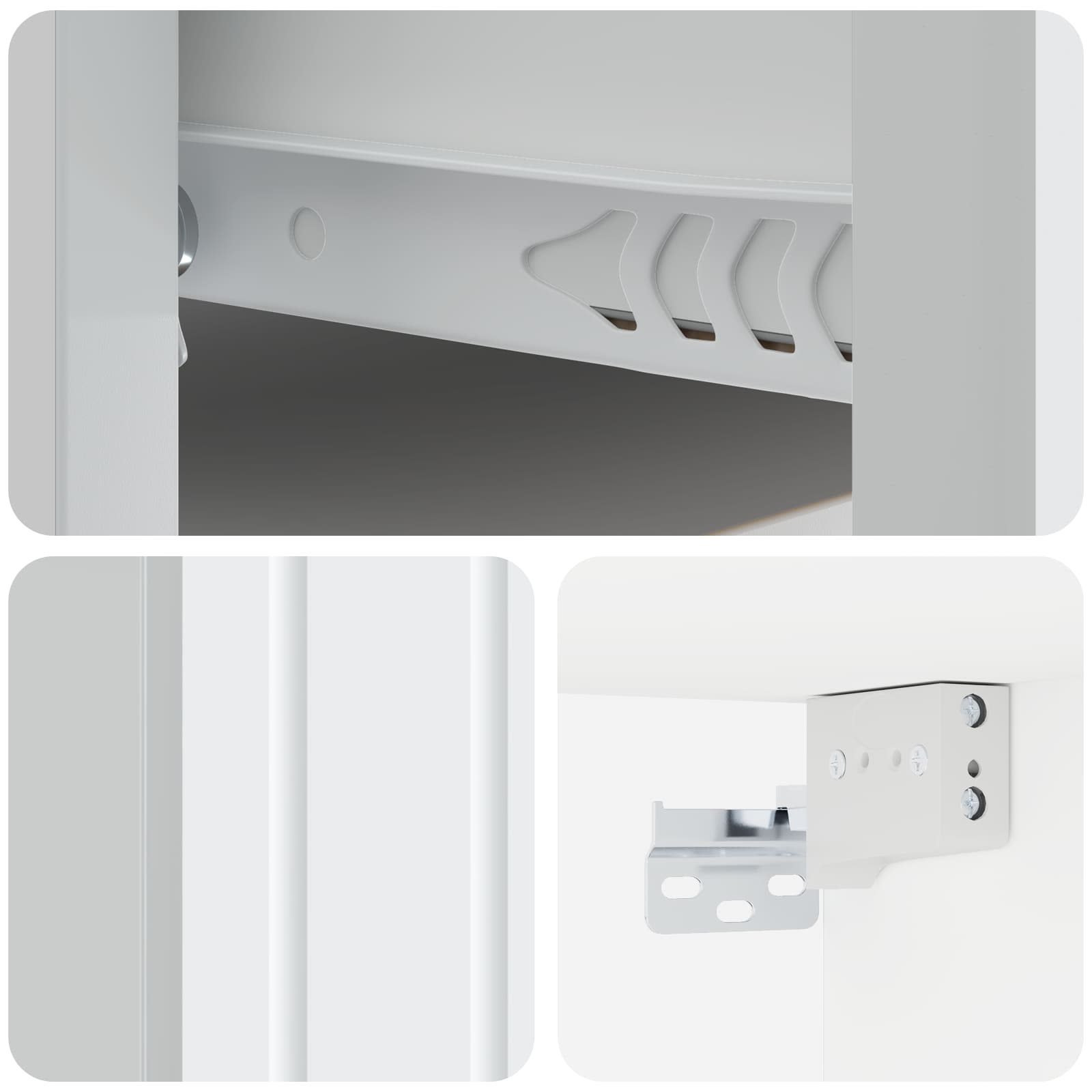 Wandbeugel Bedkast 2 pcs Wit 33 x 34,5 x 24 cm Bewerkt hout