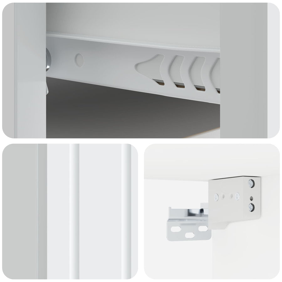 Wandbeugel Bedkast 2 pcs Wit 33 x 34,5 x 24 cm Bewerkt hout
