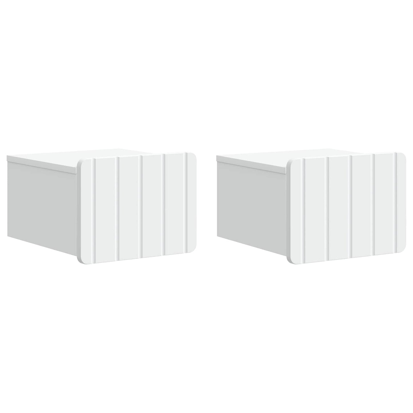 Wandbeugel Bedkast 2 pcs Wit 33 x 34,5 x 24 cm Bewerkt hout