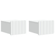 Nachtkastje 33x34.5x24 cm bewerkt hout wit 2 stuks