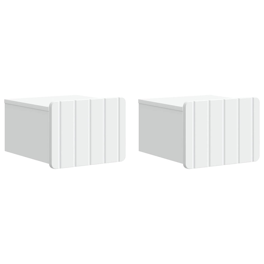 Wandbeugel Bedkast 2 pcs Wit 33 x 34,5 x 24 cm Bewerkt hout