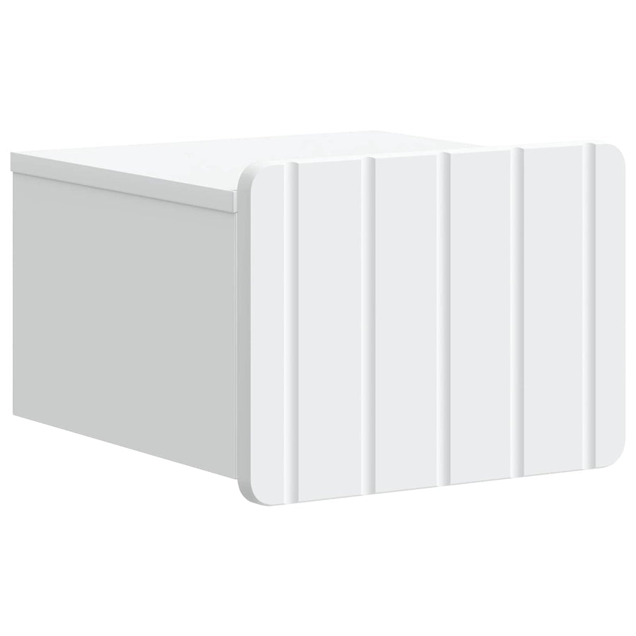 Wandbeugel Bedkast 2 pcs Wit 33 x 34,5 x 24 cm Bewerkt hout