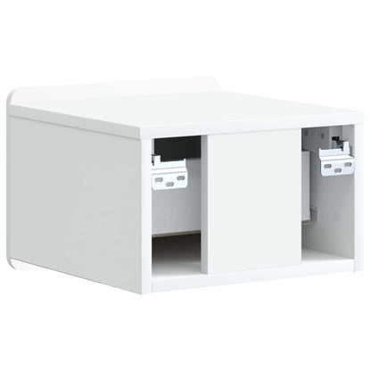 Wandbeugel Bedkast 2 pcs Wit 33 x 34,5 x 24 cm Bewerkt hout