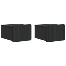 Wandbeugel Bedkast 2 pcs Zwart 33 x 34,5 x 24 cm Bewerkt hout