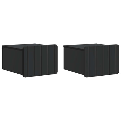 Wandbeugel Bedkast 2 pcs Zwart 33 x 34,5 x 24 cm Bewerkt hout