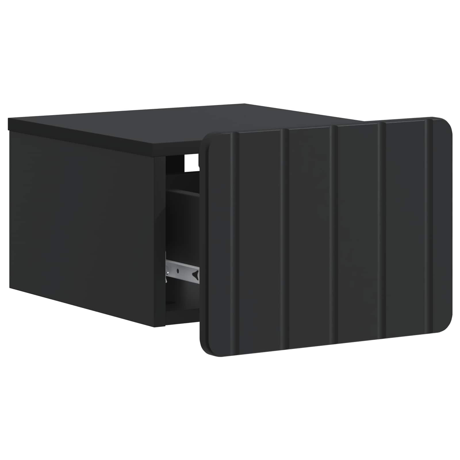 Wandbeugel Bedkast 2 pcs Zwart 33 x 34,5 x 24 cm Bewerkt hout