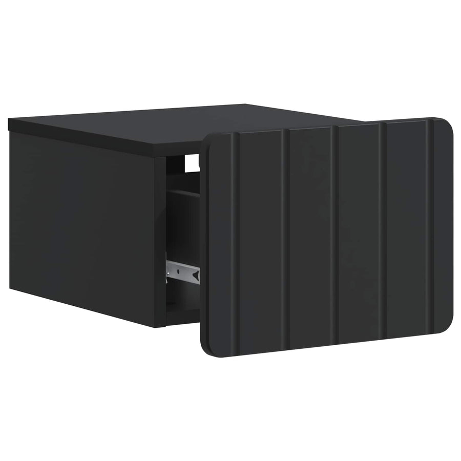 Wandbeugel Bedkast 2 pcs Zwart 33 x 34,5 x 24 cm Bewerkt hout