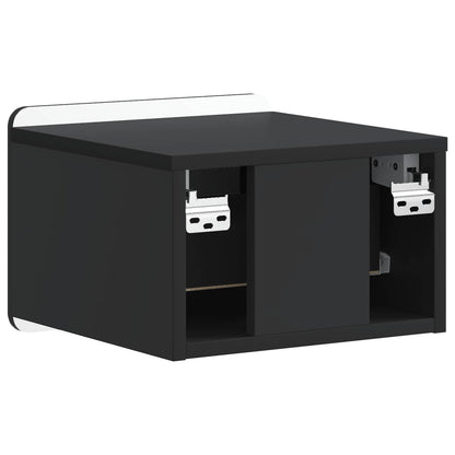 Wandbeugel Bedkast 2 pcs Zwart 33 x 34,5 x 24 cm Bewerkt hout