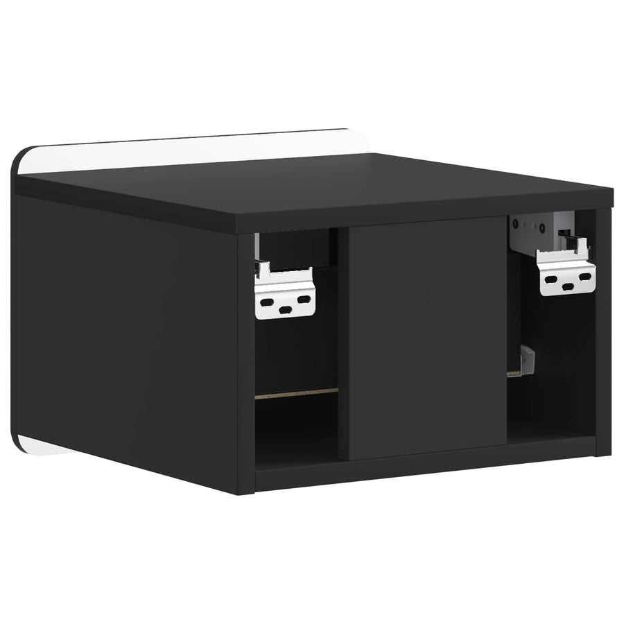 Wandbeugel Bedkast 2 pcs Zwart 33 x 34,5 x 24 cm Bewerkt hout