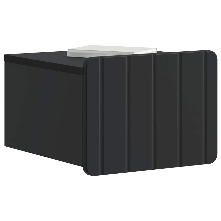 Wandbeugel Bedkast 2 pcs Zwart 33 x 34,5 x 24 cm Bewerkt hout