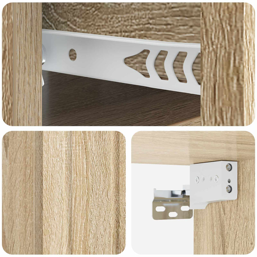 Wandbeugel Bedkast 2 pcs Sonoma Eiken 33 x 34,5 x 24 cm