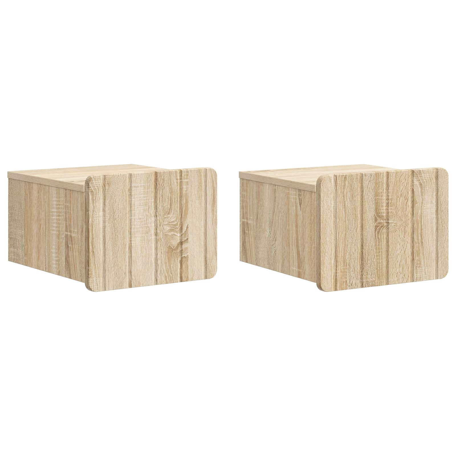 Wandbeugel Bedkast 2 pcs Sonoma Eiken 33 x 34,5 x 24 cm