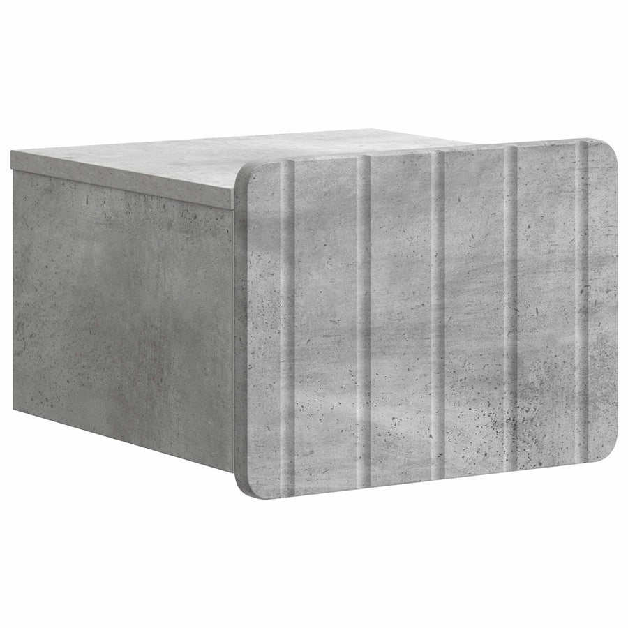 Wandbeugel Bedkast Betongrijs 33 x 34,5 x 24 cm Bewerkt hout