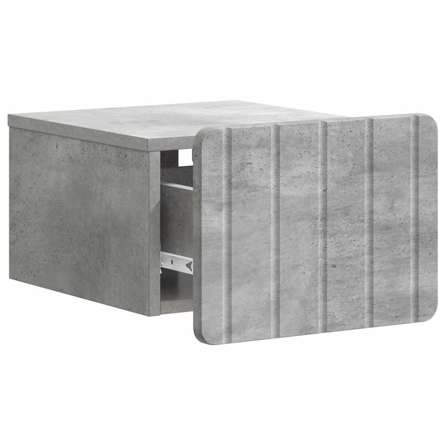 Wandbeugel Bedkast Betongrijs 33 x 34,5 x 24 cm Bewerkt hout