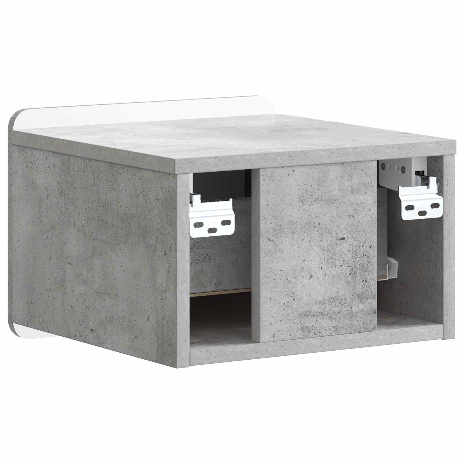 Wandbeugel Bedkast Betongrijs 33 x 34,5 x 24 cm Bewerkt hout