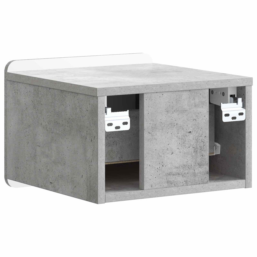 Wandbeugel Bedkast Betongrijs 33 x 34,5 x 24 cm Bewerkt hout