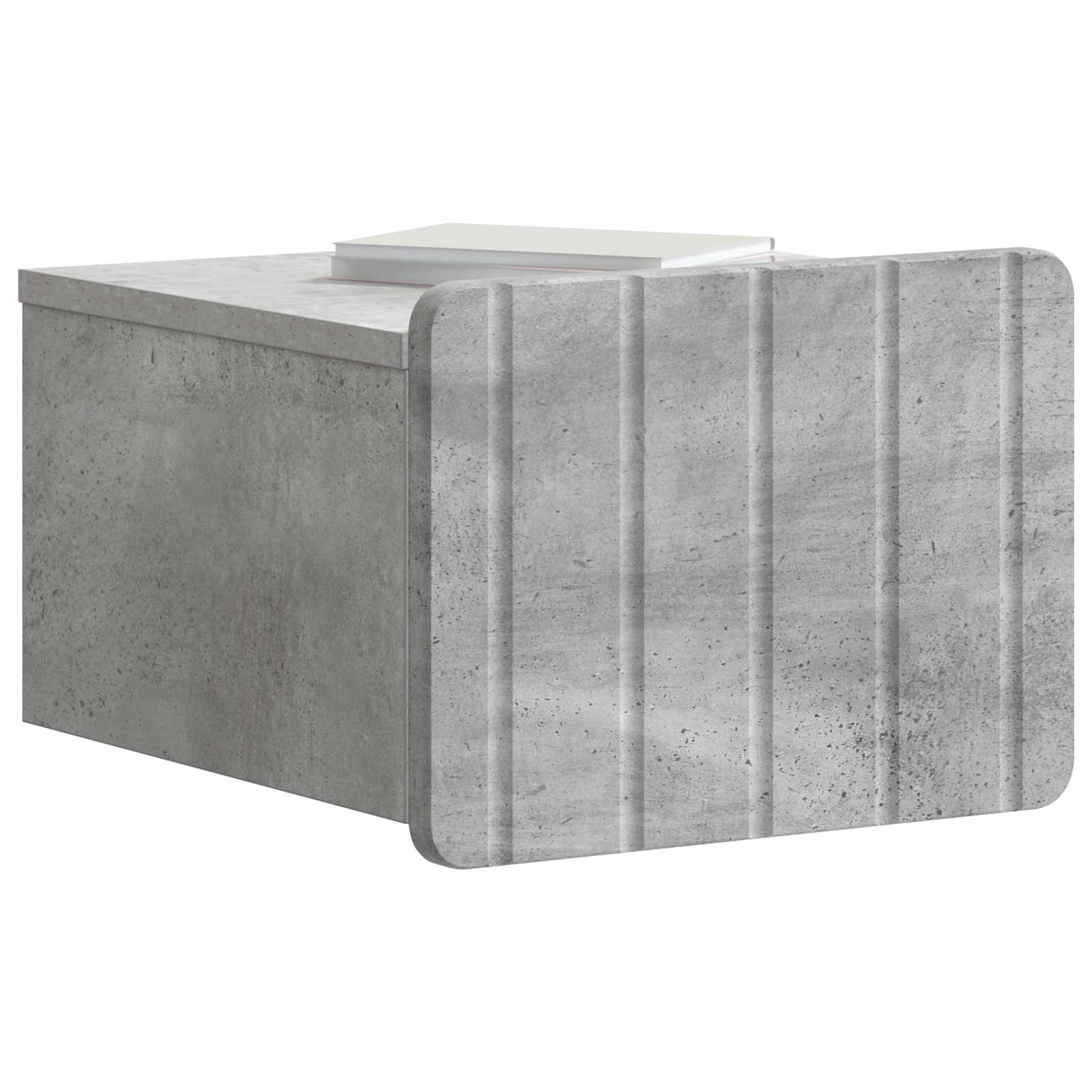 Wandbeugel Bedkast Betongrijs 33 x 34,5 x 24 cm Bewerkt hout