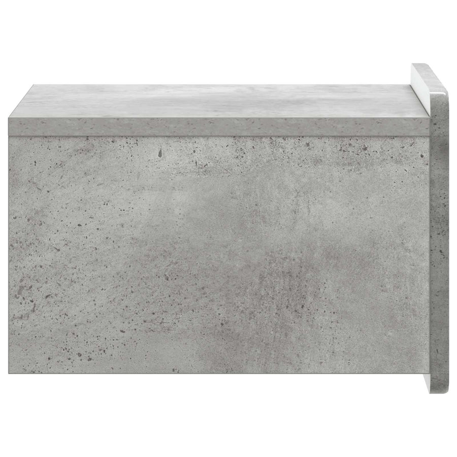 Wandbeugel Bedkast Betongrijs 33 x 34,5 x 24 cm Bewerkt hout