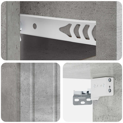 Wandbeugel Bedkast met lade 2 pcs Betongrijs 33 x 34,5 x 24 cm